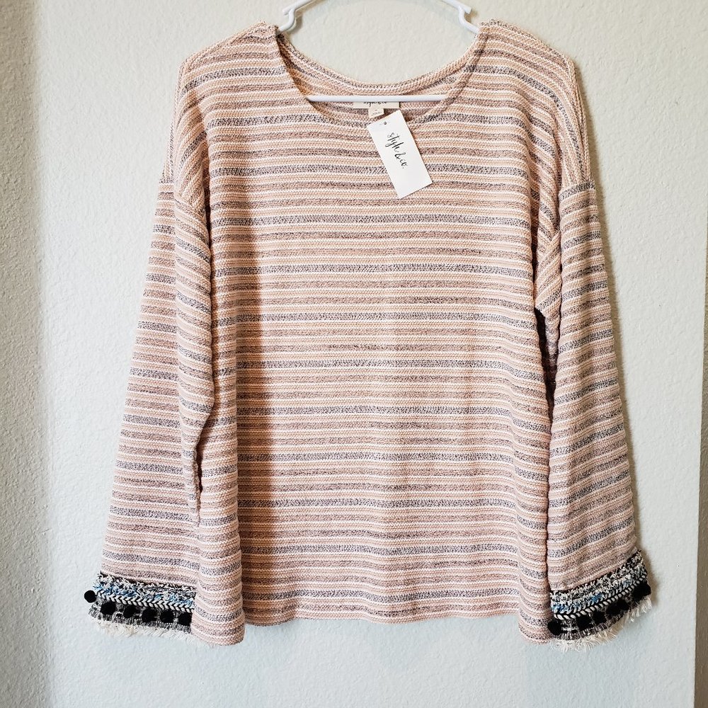 SWEATER WEATHER Style&Co Pink Striped Sweater NWT